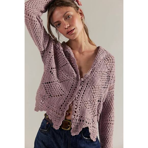 Free people Sweaters - Free People We The Free Friend Of A Friend Crochet Cardigan Sweater NWT Medium
